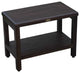 HomeRoots Rectangular Teak Shower Bench With Shelf, Brown Finish
