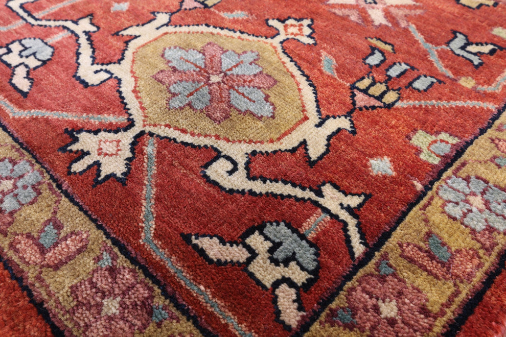 Hand Knotted Persian Fine Serapi Wool Rug 9' 0" X 11' 10" - Q14700