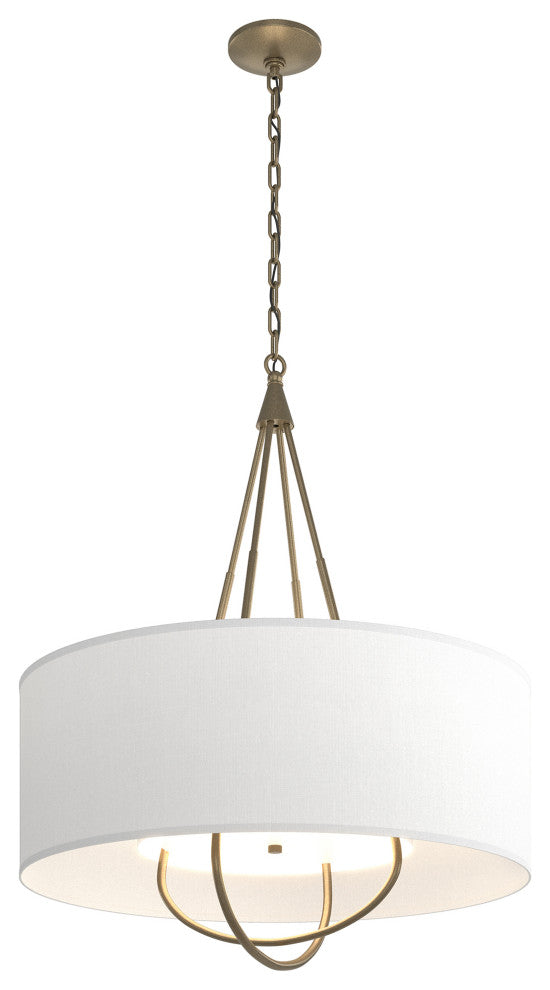 Loop Pendant, Soft Gold Finish, Soft Gold Accents, Natural Anna Shade