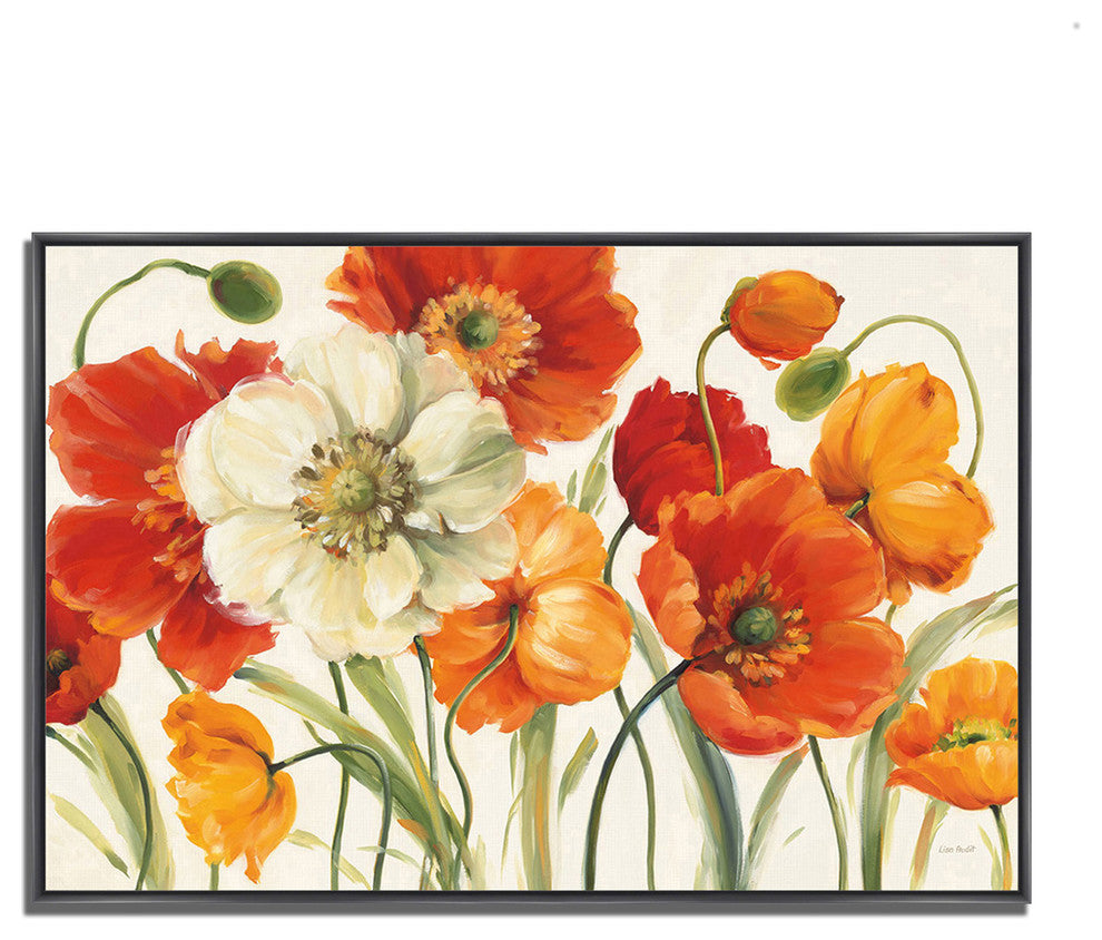 "Poppies Melody I" By Lisa Audit, Giclee Print On Gallery Canvas, Ready To Hang