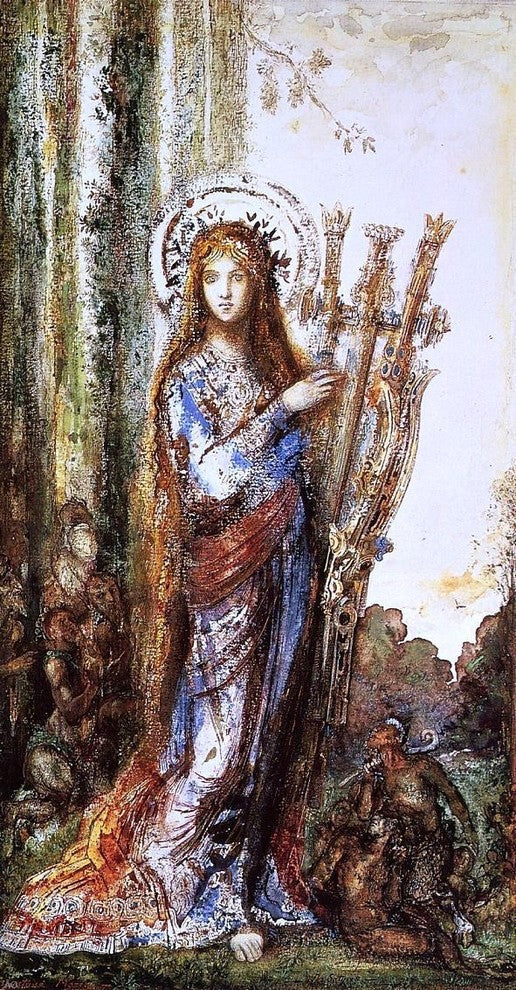 Gustave Moreau Satyrs, Gallery Wrapped Canvas Print, 15"x30"