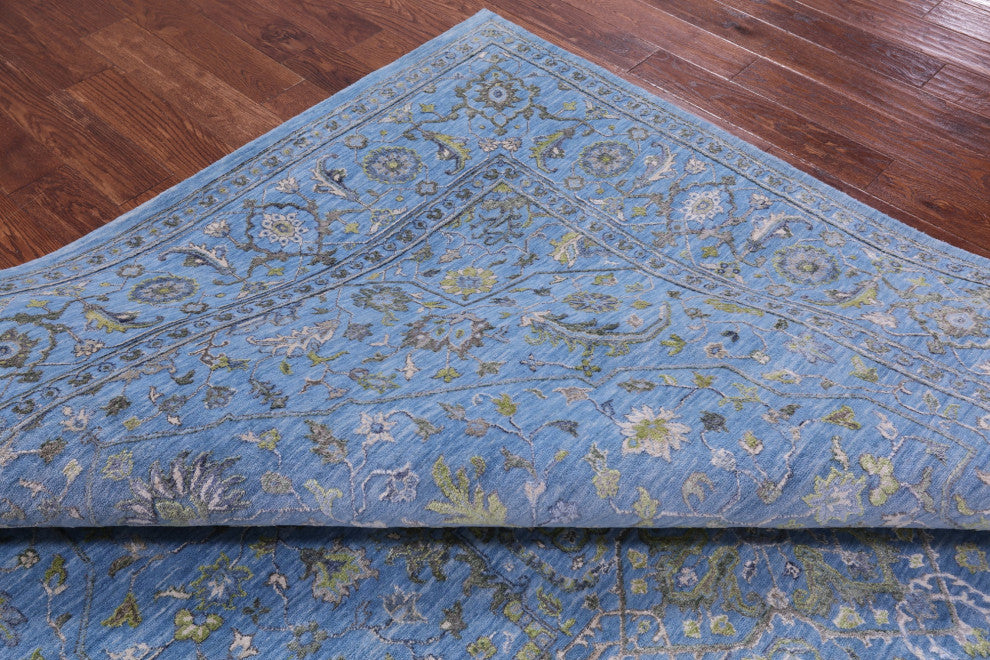8' 8" X 11' 10" Persian Heriz Serapi Handmade Wool & Silk Rug - Q15537