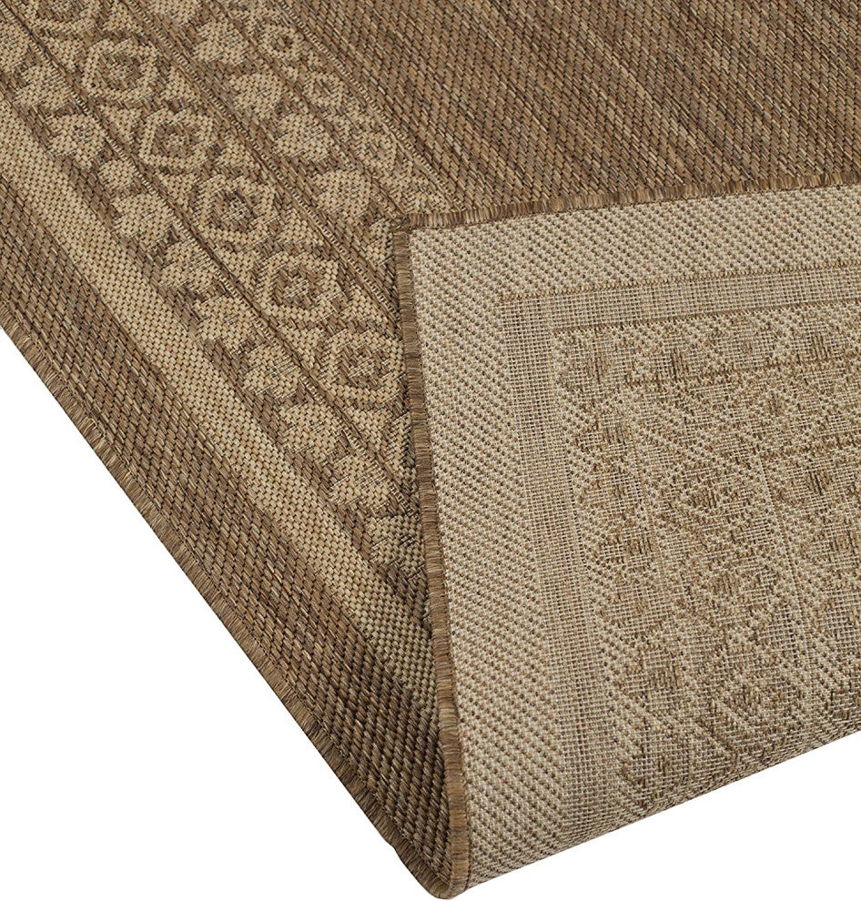 Outdoor Collection Oriental Accent Water Proof Rug, Neutral, 7'10"x10'