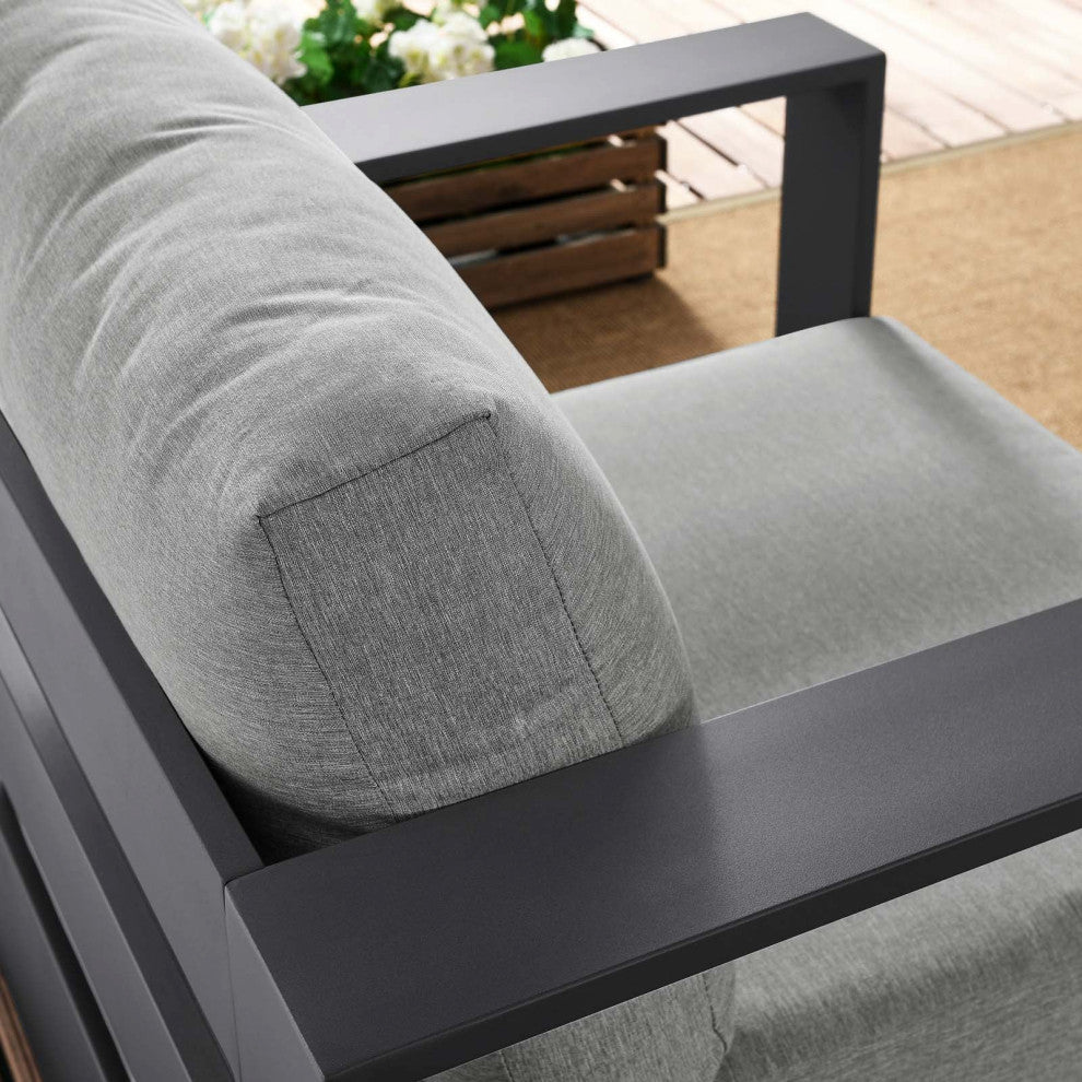 Brentwood Outdoor Patio Powder-Coated Aluminum Armchair, Gray