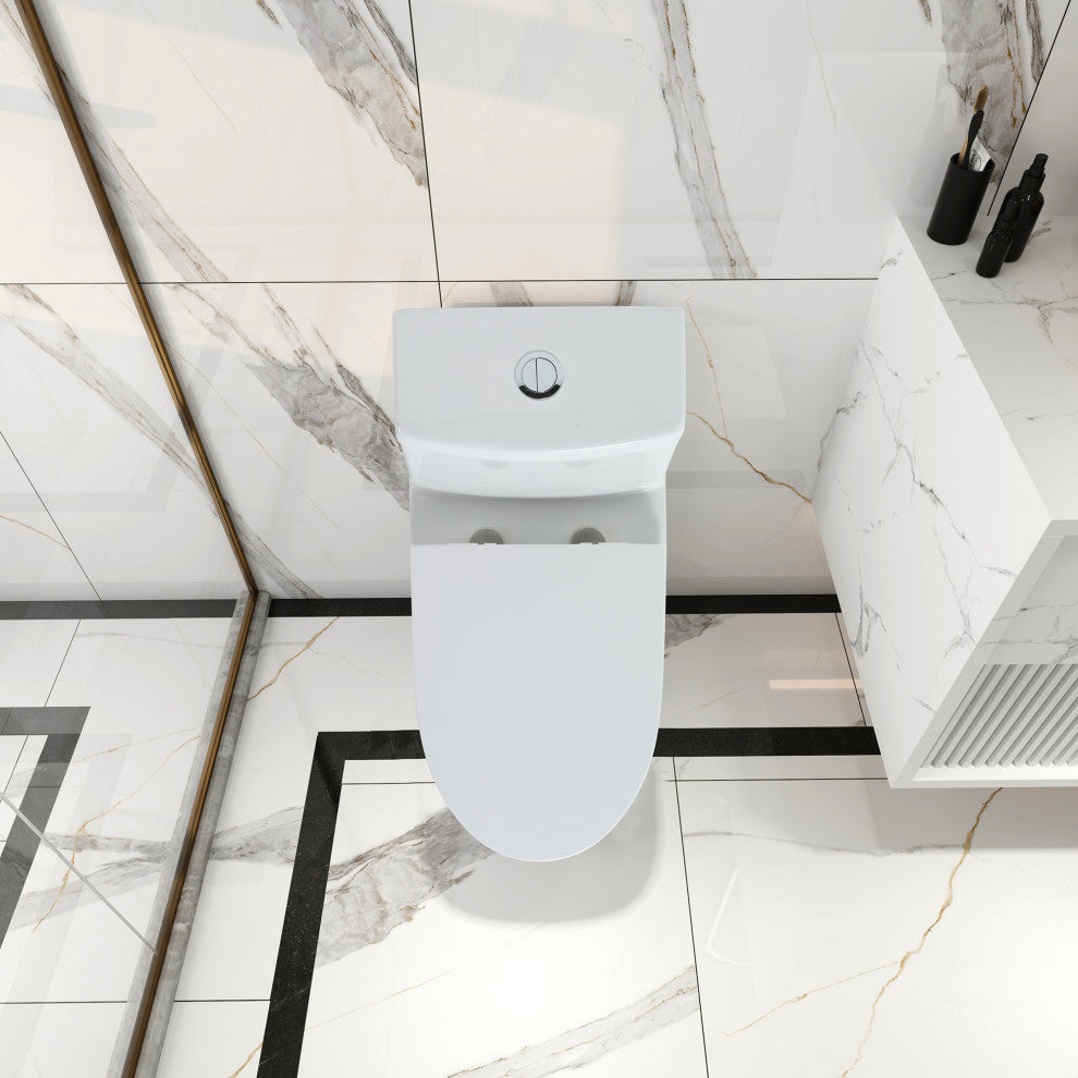 28 Inch Ceramic One Piece Toilet With Soft Close Seat