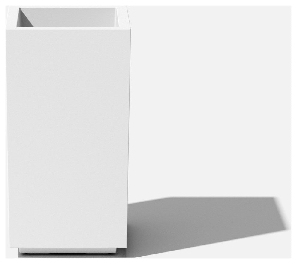 Veradek Block Series Pedestal Planter, White, Short