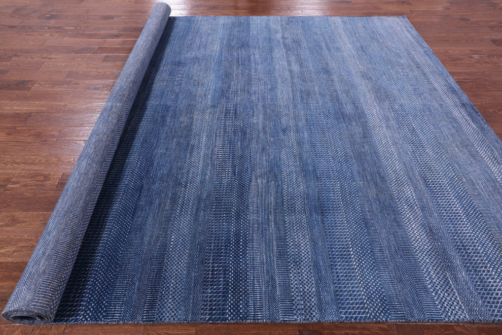 8' 11" X 12' 2" Wool and Silk Savannah Grass Handmade Rug Q11996