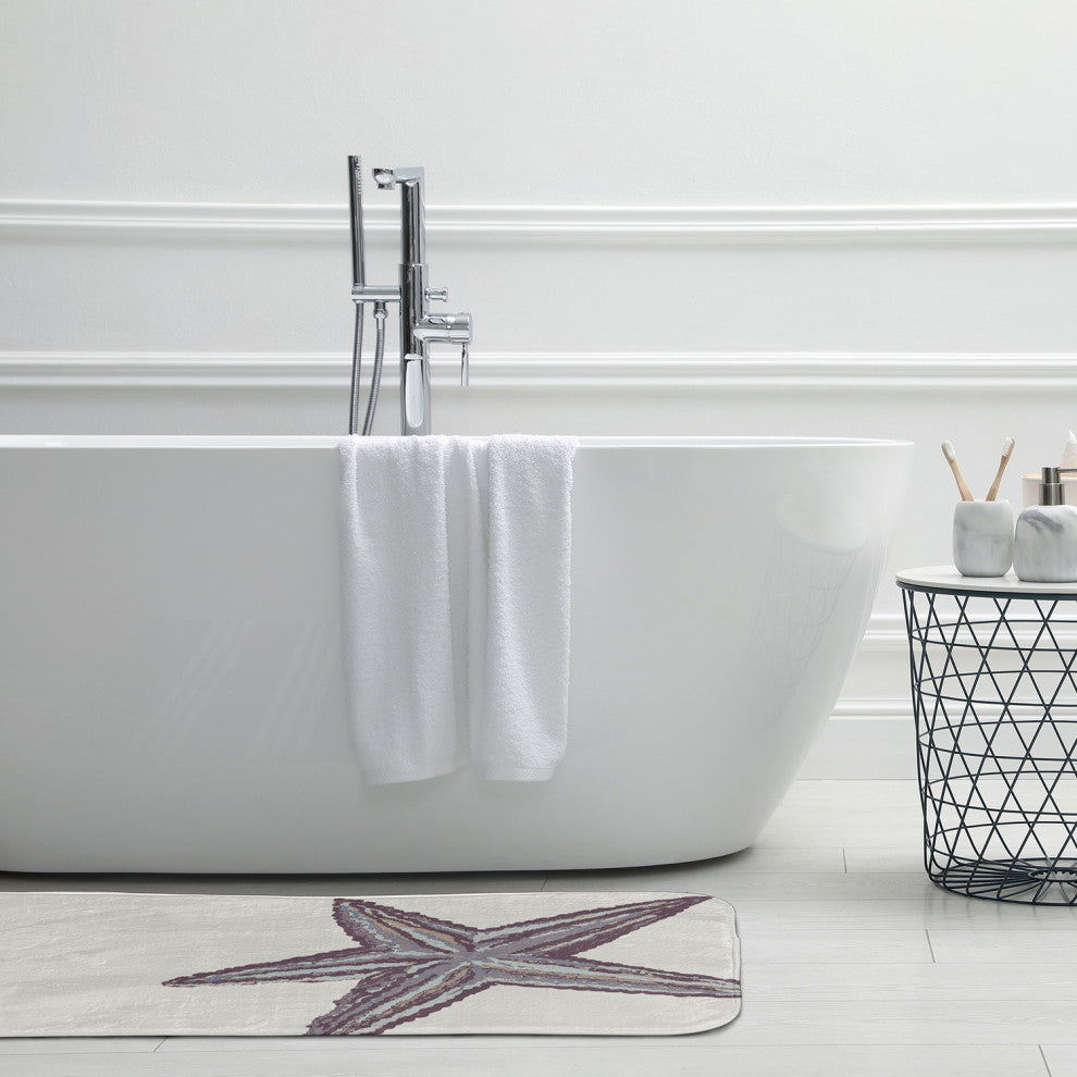 24" x 17" Large Starfish Bathmat, Dusty Purple