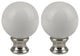 Ceramic Ball Lamp Finial, 2" Tall, White, Set of 2