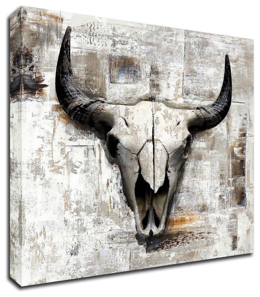 "White Cowskull" by GraphINC, Print on Canvas, 24"x24"