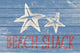 "Star Fish Shack" Painting Print on White Wood, 60"x40"