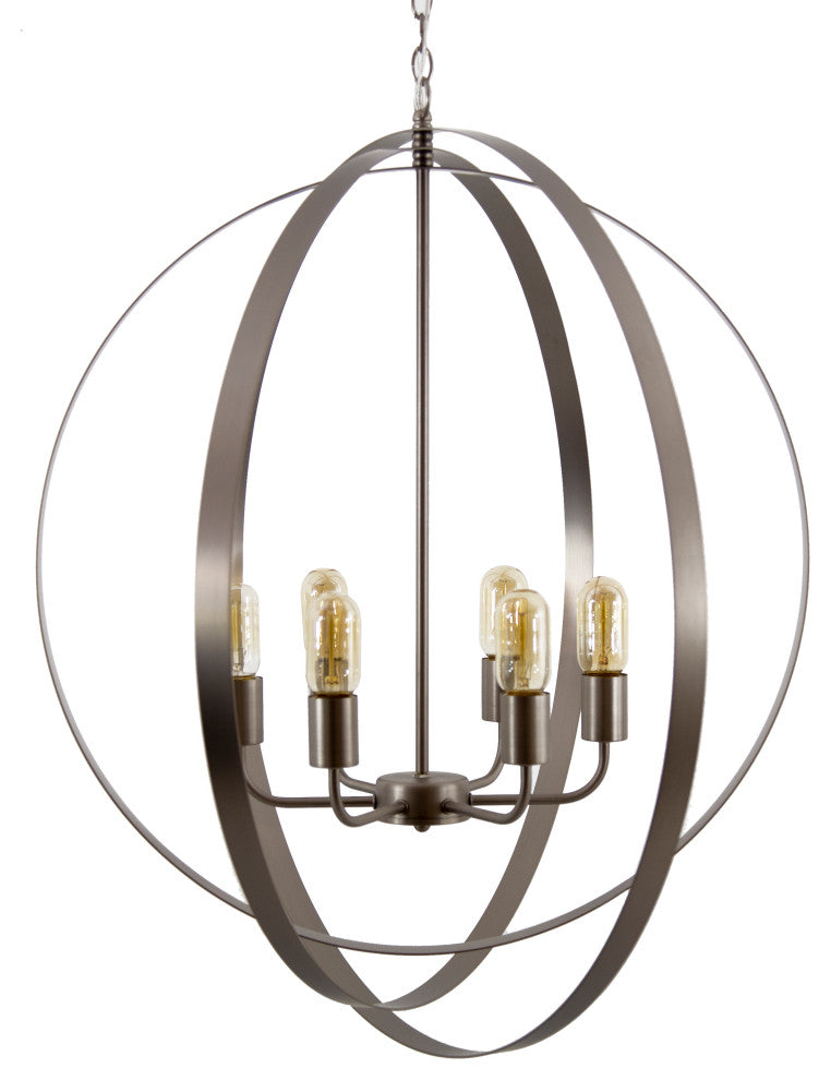 Tira 6-Light Orb Chandelier, Satin Nickel