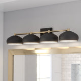 Belmont 4 Light Vanity Matte Black and Satin Brass