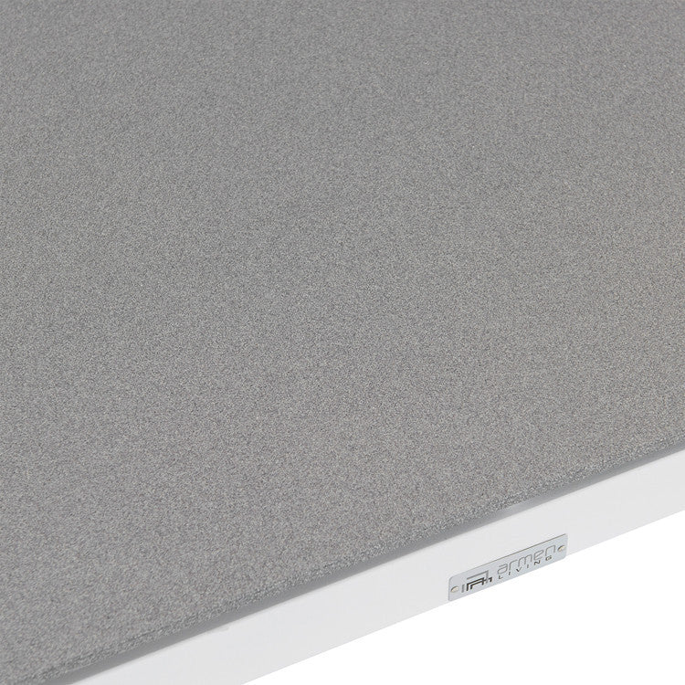 Crown 7-Piece White Aluminum and Teak Outdoor Dining Set With Light Gray Fabric