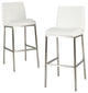 GDF Studio Jalen White Leather Bar Stools, Set of 2