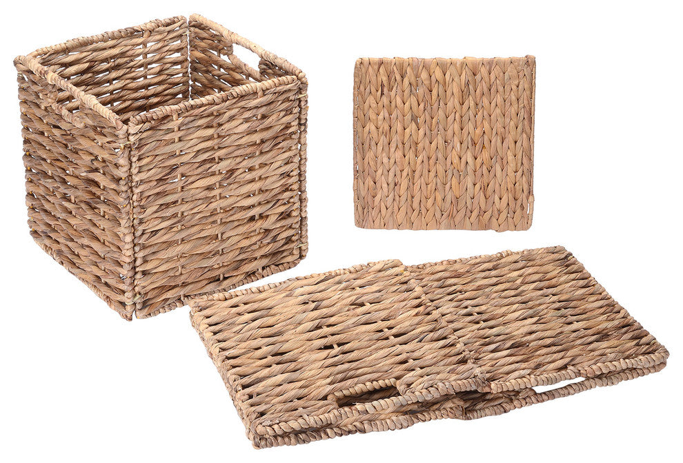 Villacera 12" Square Handmade Twisted Wicker Storage Bin Set of 2