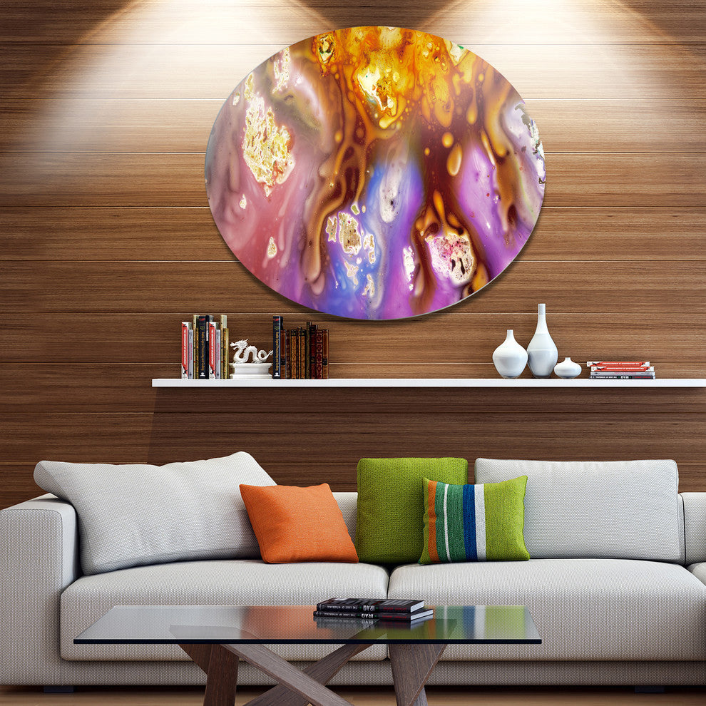 Colorful Precious Patterns, Abstract Disc Metal Wall Art, 23"