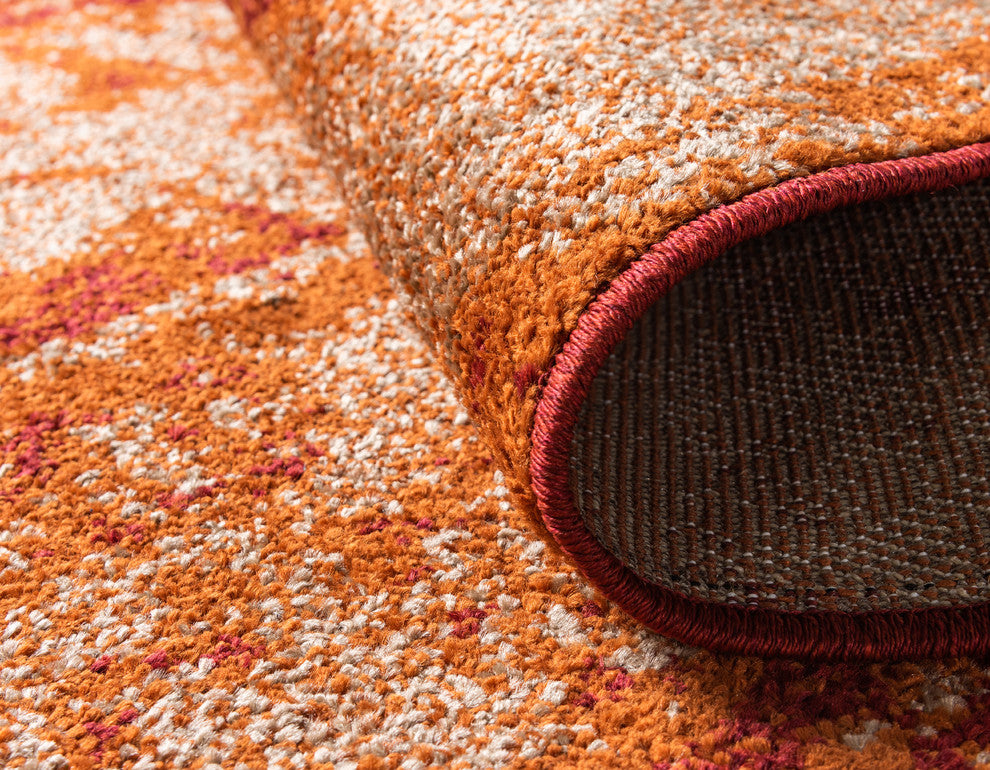 Unique Loom Terracotta Autumn Plymouth 3' 3 x 3' 3 Round Rug