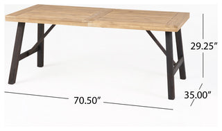 GDF Studio Arlington Brushed Gray Acacia Wood Dining Set