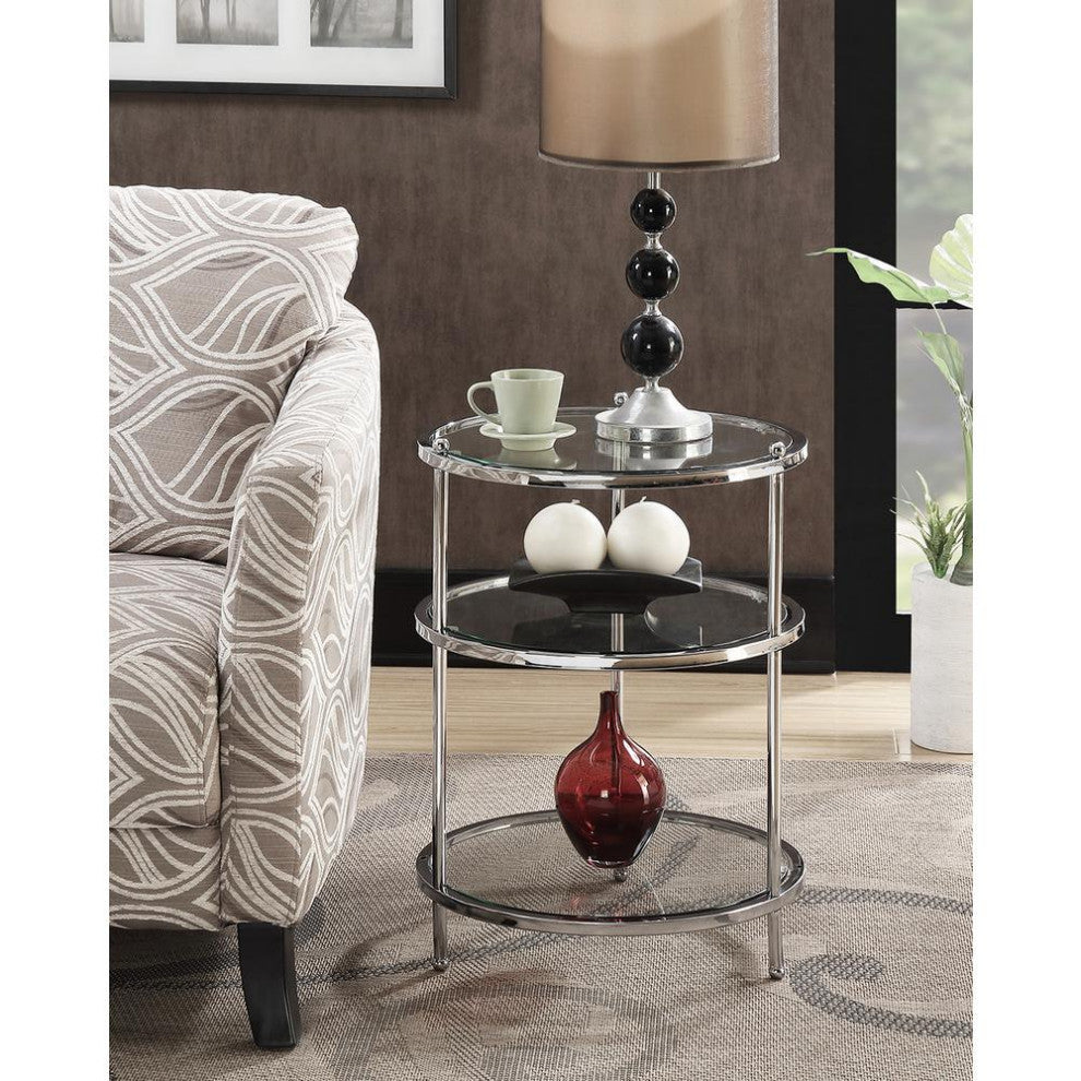 Royal Crest 3 Tier Round End Table