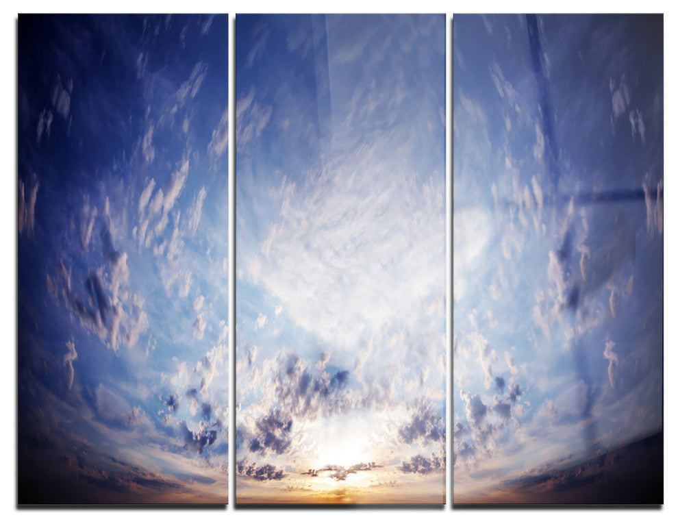 "Blue Celestial Landscape" Photo Metal Wall Art, 3 Panels, 36"x28"