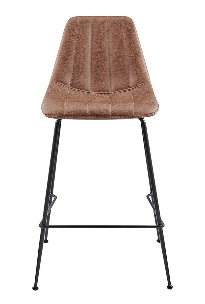 Robert PU Counter Stool,, Set of 4, Umber Brown, Counter Stool, Faux Leather