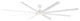 Hydra 120" Indoor/Outdoor 8-Blade Smart Ceiling Fan, Matte White, 3000K Light