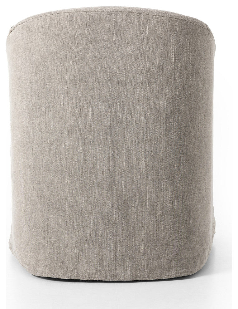 Cove Dining Chair With Casters Heather Twill Stone