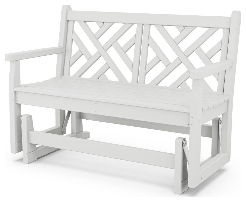 Polywood Chippendale Glider, White