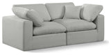 Comfy Upholstered Modular Sofa, Grey, 2-Piece: 2 Corner Chair, Linen Textured Fabric
