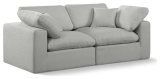 Comfy Upholstered Modular Sofa, Grey, 2-Piece: 2 Corner Chair, Linen Textured Fabric