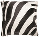 Natural Torino Cowhide Pillow 18"x18", Zebra Black on Off-White