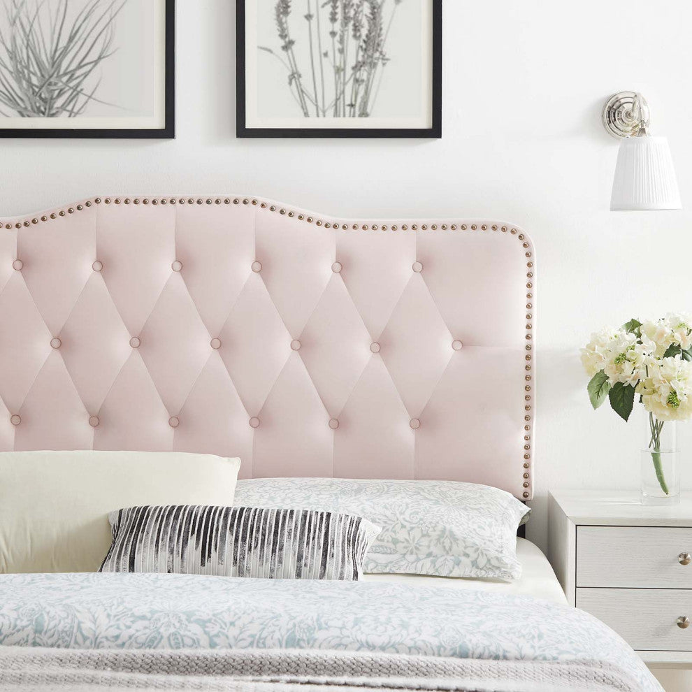 Sophia Tufted Performance Velvet Twin Headboard Pink