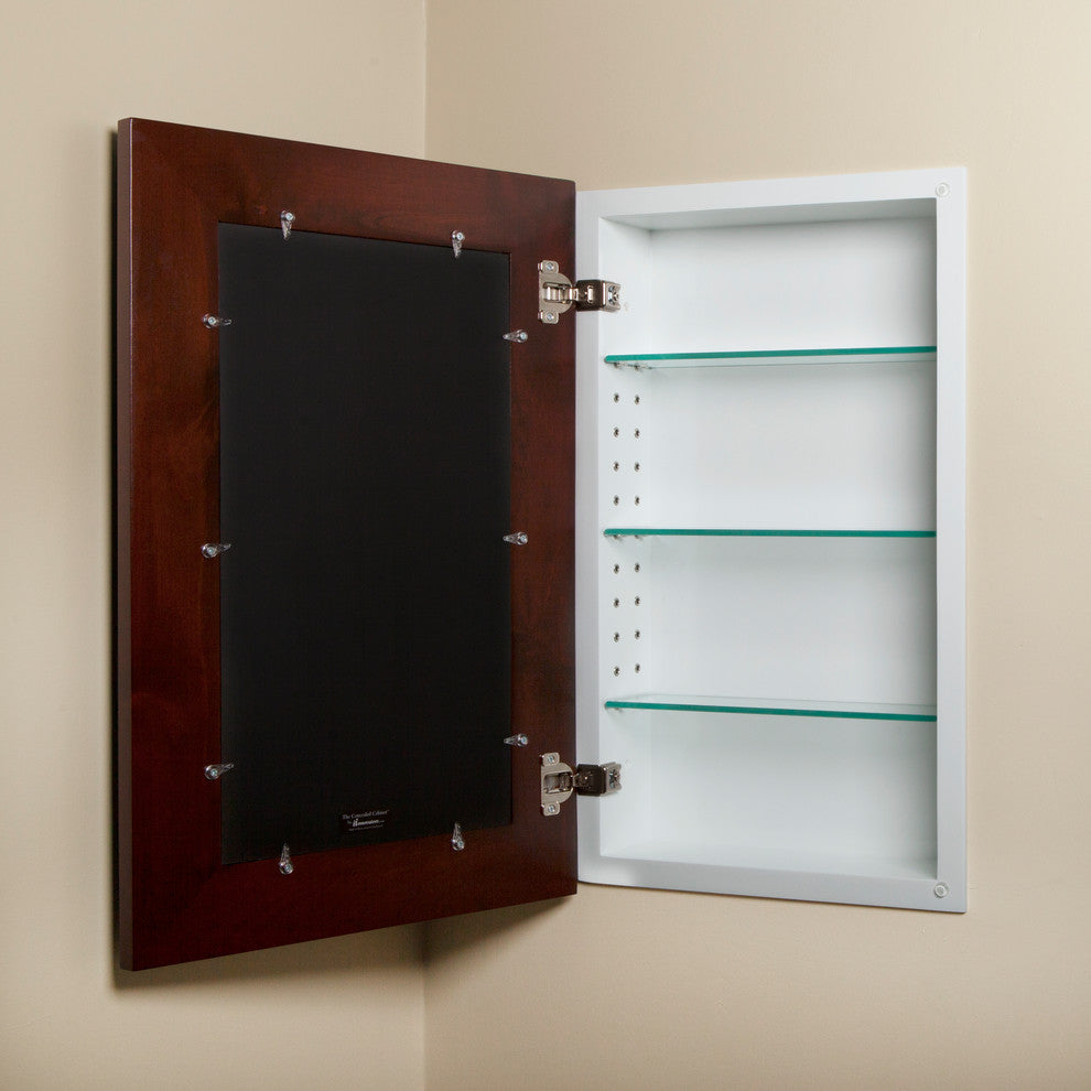 14x24 Fox Hollow Furnishings Mirrored Medicine Cabinet, Espresso