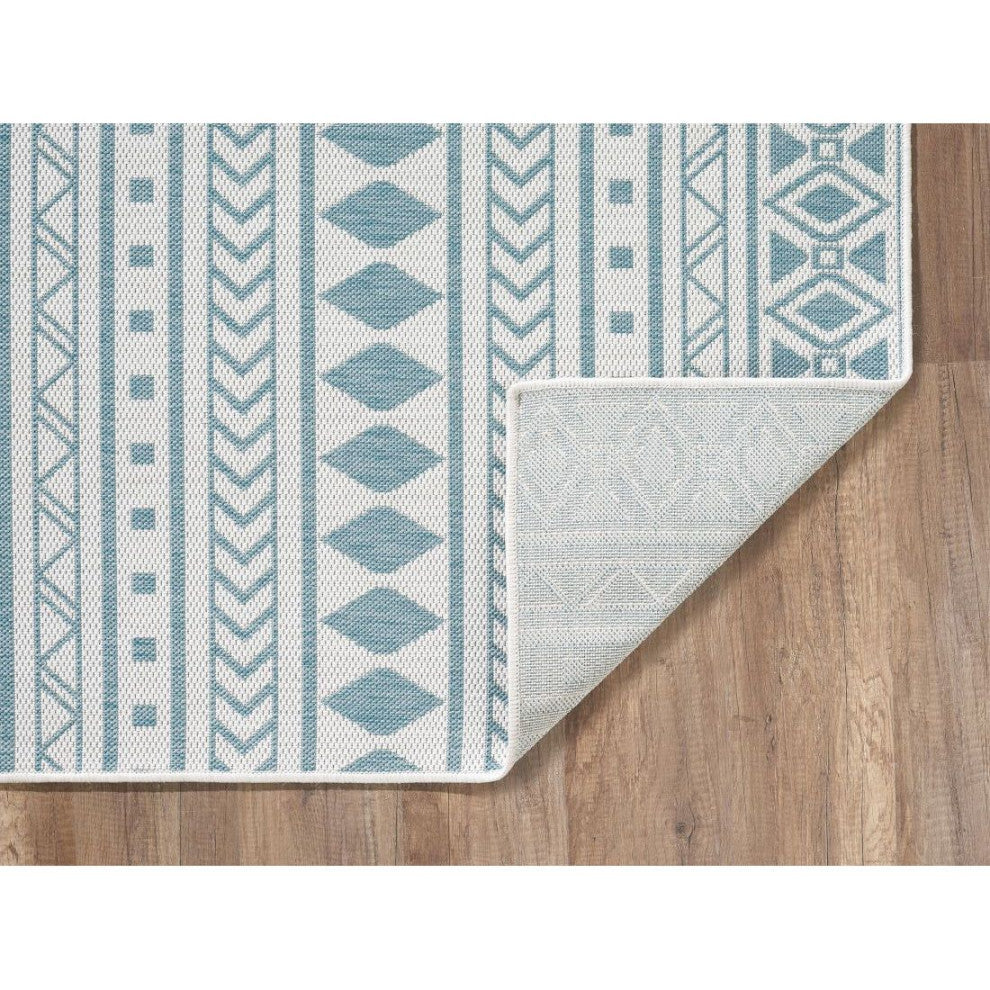 KAS Provo 5777 Ivory/Aqua Natura Area Rug, 5'3"x7'7"
