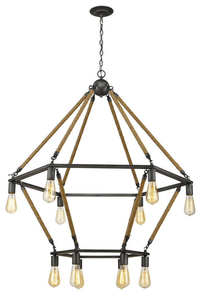 Holden 12-Light Antique Gray Wagon Wheel Chandelier