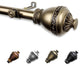 Delfina 13/16" Diameter Curtain Rod, Antique Brass, 18-28"