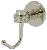Continental Robe Hook With Groovy Accents, Polished Nickel