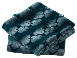 Ballys Faux Fur Throw and Pillow Shell Combo, Deep Teal, 60"x80"