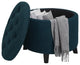Convenience Concepts Designs4Comfort Round Storage Ottoman in Blue Fabric