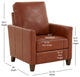 Penny Caramel Faux Leather Modern Recliner