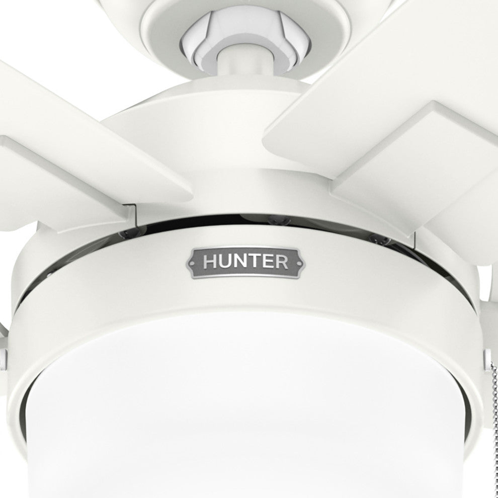 Hunter 44" Anisten Fresh White Ceiling Fan, LED Kit, Pull Chain