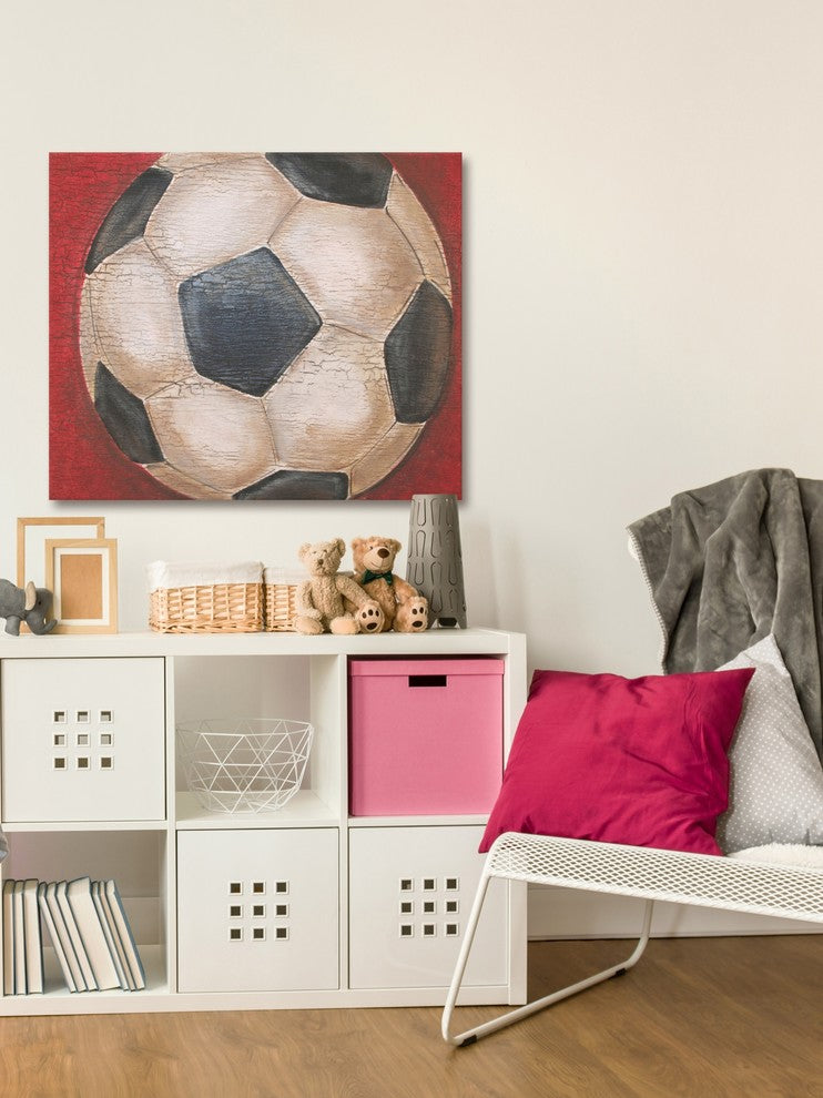 Marmont Hill, "Crackle Soccer Ball" by Reesa Qualia on Wrapped Canvas, 48x40
