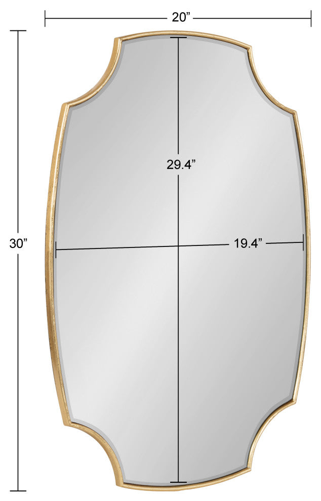 Jovanna Scallop Mirror, Gold 20x30