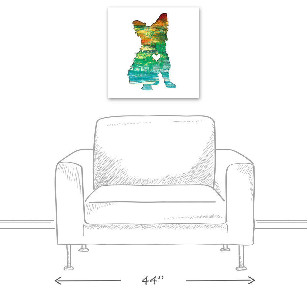 Designs Direct Creative Group Paint Silhouette Yorkie 20x20 Canvas Wall Art