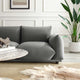 Loveseat Sofa, Velvet, Gray, Modern, Living Lounge Hotel Lobby Hospitality