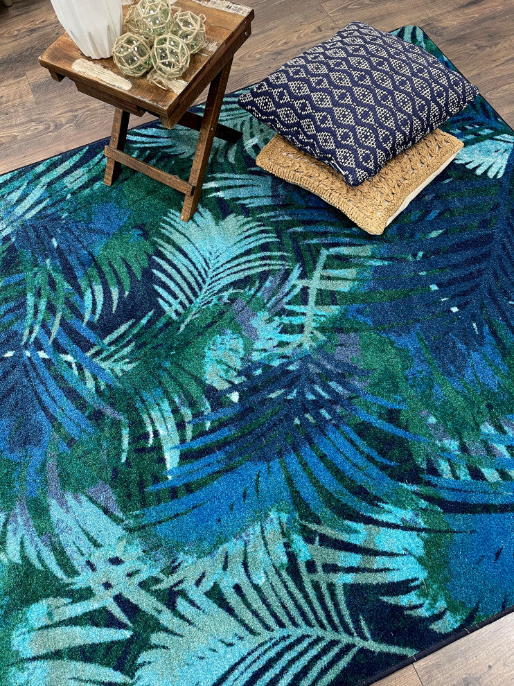 Fronds, Blue, 4'x5'