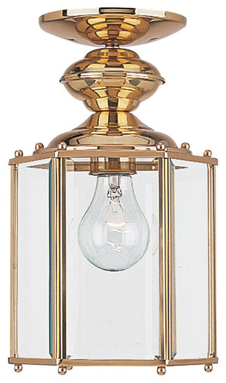 Generation Lighting Outdoor Semiflush Convertible Pendant, Polished Brass