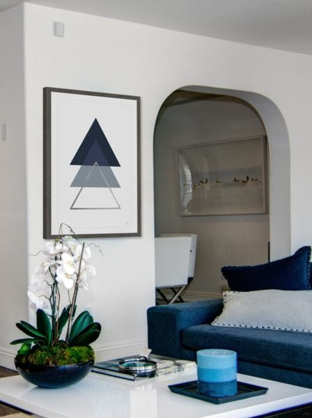 "Blue Ascension II" Framed Painting Print, 12"x18"