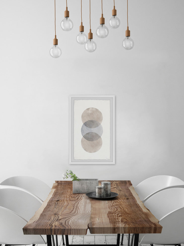 "Muddy Black Circles" Framed Painting Print, 8"x12"